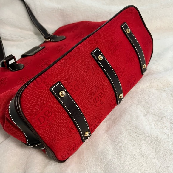 Red Dooney & Bourke Logo Black Trim Satchel - Picture 6 of 10